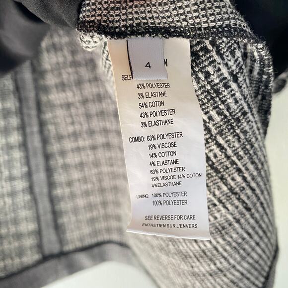 Thakoon Addition, Black and White Ditsy Floral Gray Print Sheath Dress, Size 4 - Picture 11 of 15